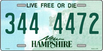 NH license plate 3444472