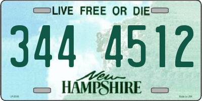 NH license plate 3444512