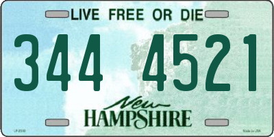 NH license plate 3444521