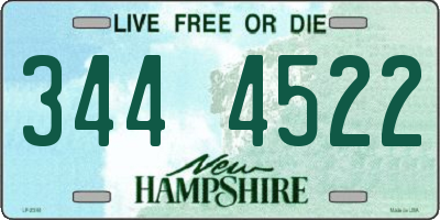 NH license plate 3444522