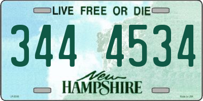 NH license plate 3444534