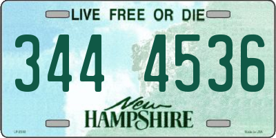 NH license plate 3444536
