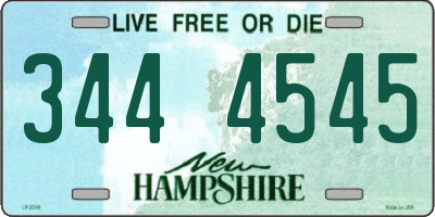 NH license plate 3444545