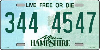 NH license plate 3444547