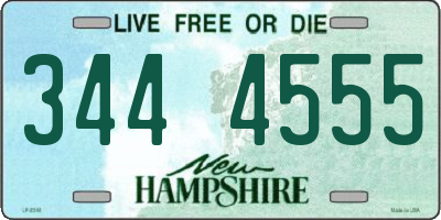 NH license plate 3444555