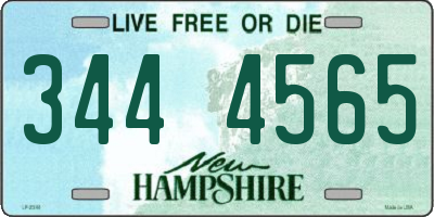 NH license plate 3444565
