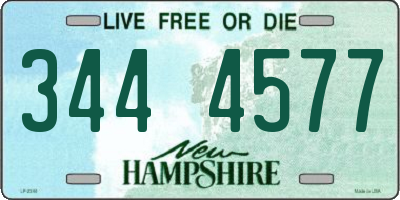 NH license plate 3444577