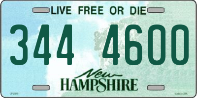 NH license plate 3444600