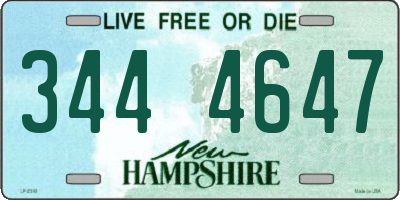 NH license plate 3444647