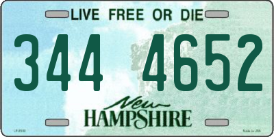 NH license plate 3444652
