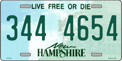NH license plate 3444654