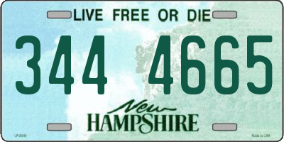 NH license plate 3444665