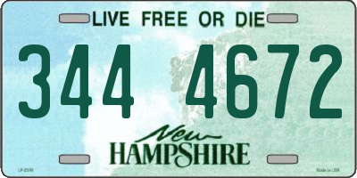 NH license plate 3444672