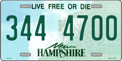 NH license plate 3444700