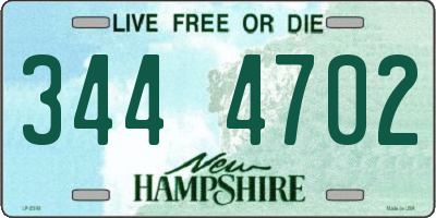 NH license plate 3444702
