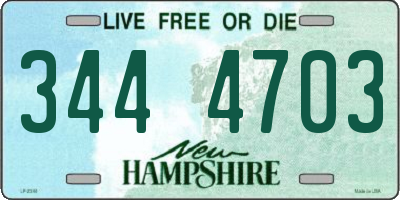 NH license plate 3444703