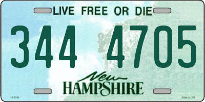 NH license plate 3444705