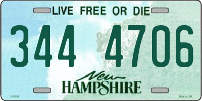 NH license plate 3444706
