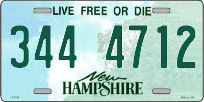 NH license plate 3444712