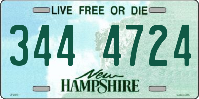 NH license plate 3444724