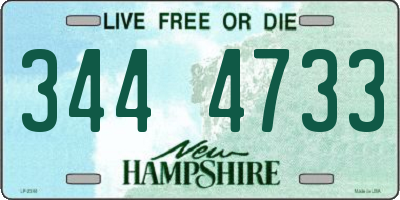 NH license plate 3444733