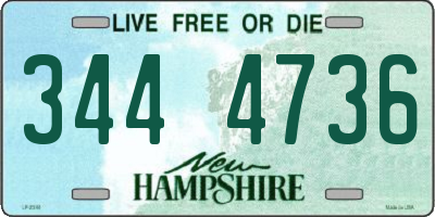 NH license plate 3444736