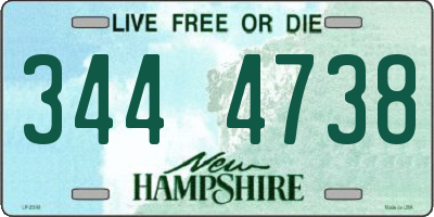 NH license plate 3444738