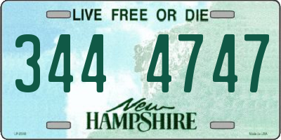 NH license plate 3444747