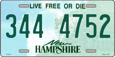 NH license plate 3444752