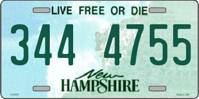 NH license plate 3444755
