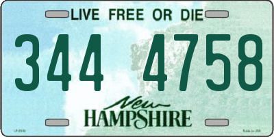 NH license plate 3444758