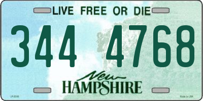 NH license plate 3444768