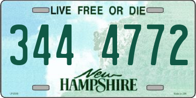 NH license plate 3444772