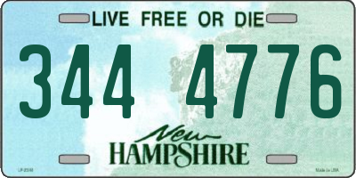 NH license plate 3444776