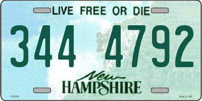 NH license plate 3444792