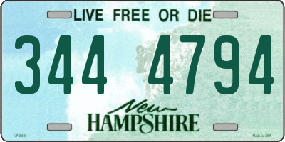 NH license plate 3444794