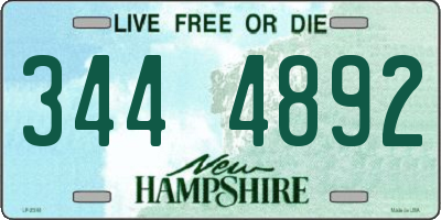 NH license plate 3444892
