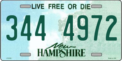 NH license plate 3444972