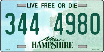 NH license plate 3444980