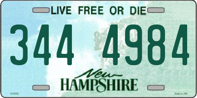 NH license plate 3444984
