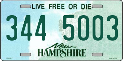 NH license plate 3445003