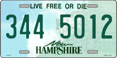 NH license plate 3445012