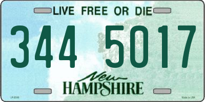 NH license plate 3445017