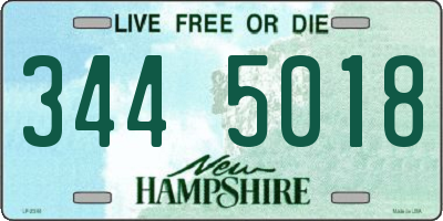 NH license plate 3445018