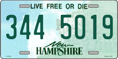 NH license plate 3445019