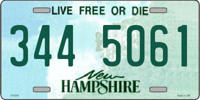 NH license plate 3445061