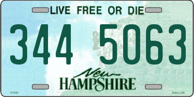 NH license plate 3445063