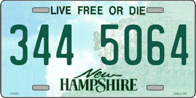 NH license plate 3445064