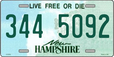 NH license plate 3445092