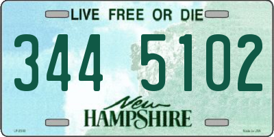 NH license plate 3445102